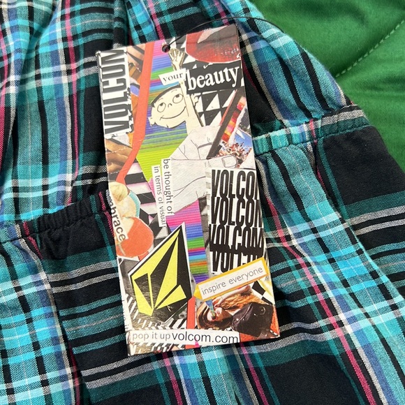 NWT VTG Volcom 90s grunge Bentley dress. Blue, pink and black plaid. Zip front - Picture 8 of 8